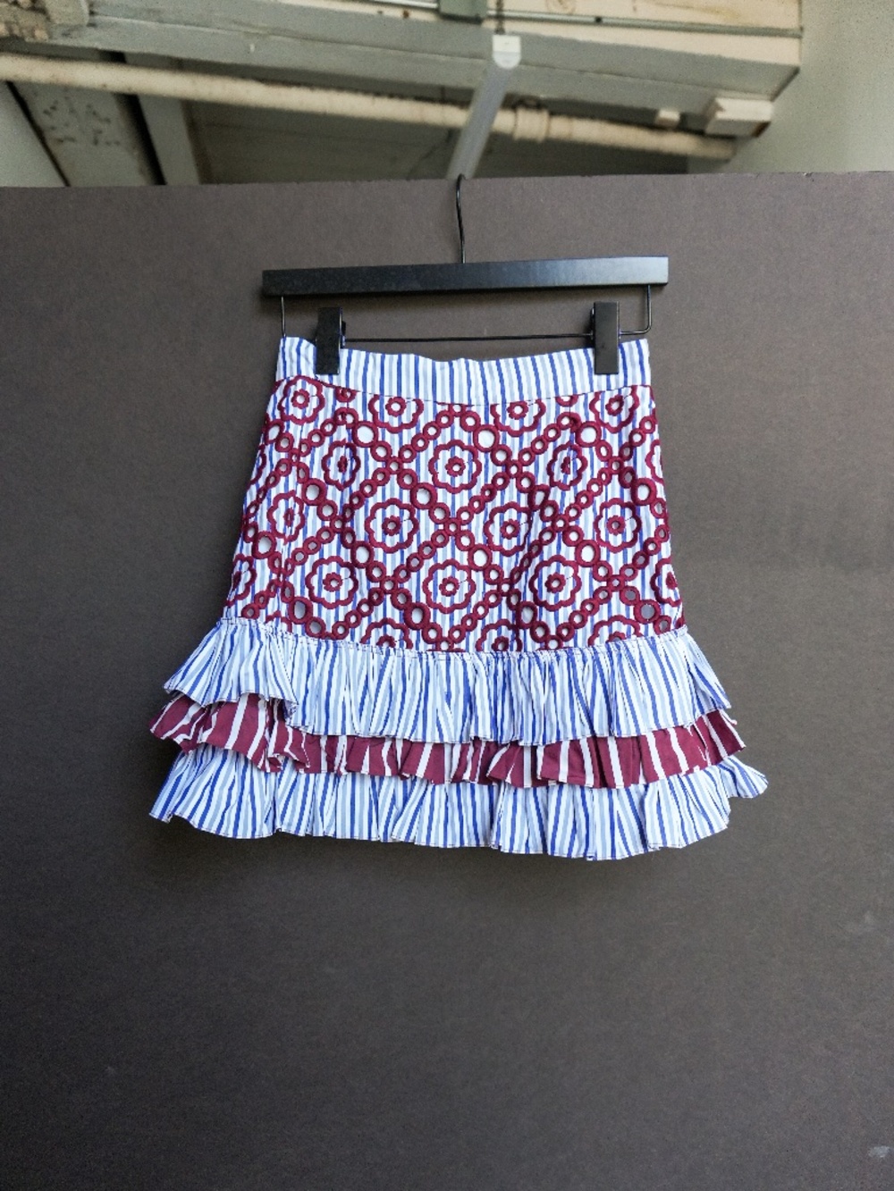 Sandro ruffled cotton skirt